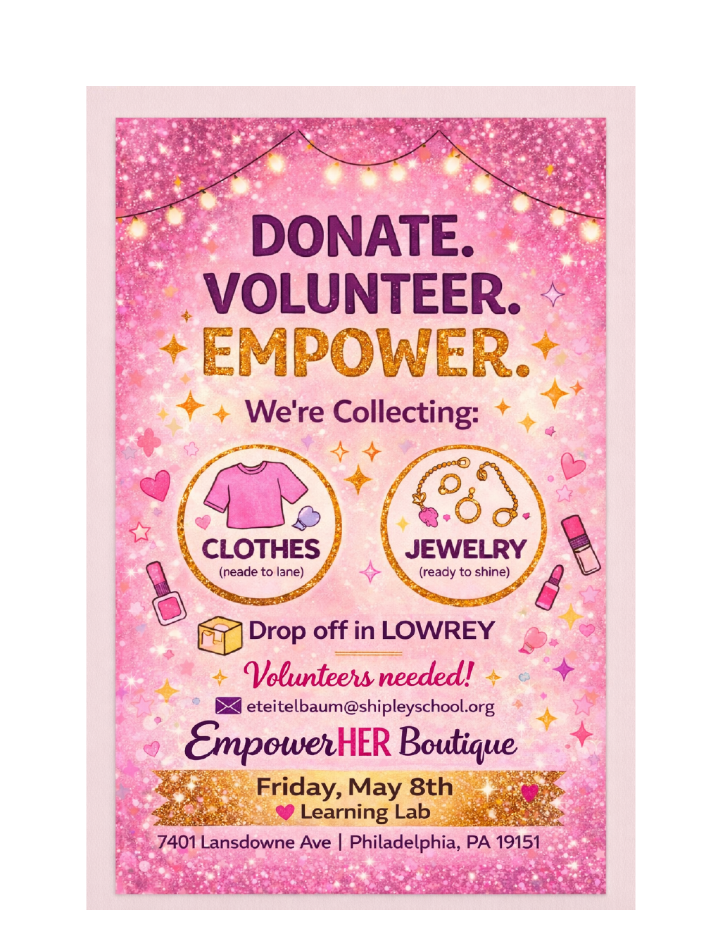 Donate Volunteer Empower campaign poster